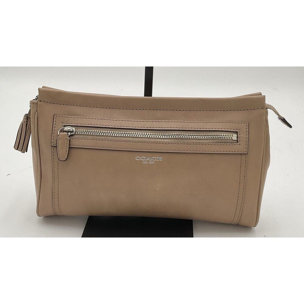 Coach Beige Leather Clutch Wristlet No Wrist Strap